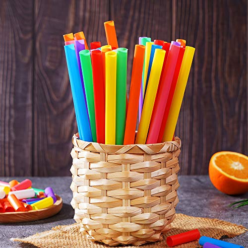 200 PCS Jumbo Smoothie Straws, Colorful Disposable Plastic Large Wide-mouthed Milkshake Straw (0.43" Diameter and 8.2" long)