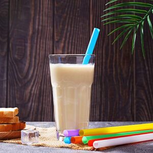 200 PCS Jumbo Smoothie Straws, Colorful Disposable Plastic Large Wide-mouthed Milkshake Straw (0.43" Diameter and 8.2" long)