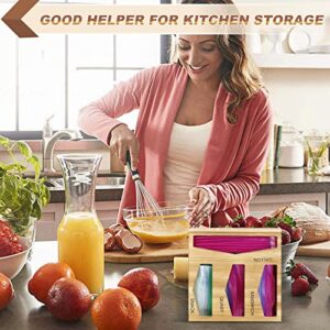 Ziploc Bag Storage Organizer for Drawer-Wood Ziplock Bag Storage Holds Gallon, Quart, Snack Sizes, Sandwich Compatible with Hefty, Glad, Ziploc and Reusable (Natural)