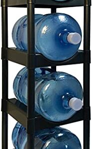 Bottle Buddy Water Racks - 3 and 5 Gallon Bottles - 4-Tray Jug Storage System - Free-Standing Organizer for Home, Office, Kitchen, Warehouse - Black