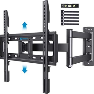 Pipishell Full Motion TV Wall Mount for Most 26-60 inch Flat & Curved TVs up to 77 lbs, Single Articulating Arm, Adjustable Bracket Height, Extension, Max VESA 400x400mm, PIMF9