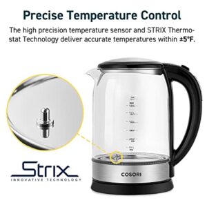 COSORI Electric Kettle Temperature Control with 6 Presets, 60min Keep Warm 1.7L Electric Tea Kettle & Hot Water Boiler, 304 Stainless Steel Filter, Auto-Off & Boil-Dry Protection, BPA Free, Black