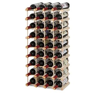 giantex 36-bottle wine rack freestanding floor – wooden 5-tier stackable wine storage shelves, wine racks countertop for pantry, cabinet, small place