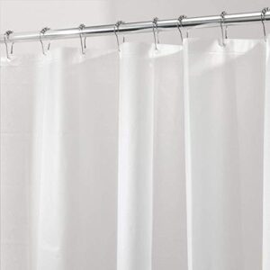 idesign peva mold and mildew resistant plastic shower curtain liner for use alone or with fabric curtain, set of 2, 72” x 72”, white
