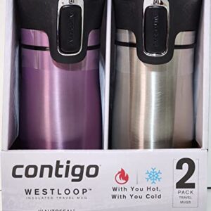 Contigo West Loop Spill-Proof Travel Mug, 14 Oz, 2 pk. Vervain and Stainless Steel.