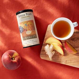 The Republic of Tea Ginger Peach Black Tea, Caffeinated, 50 Count