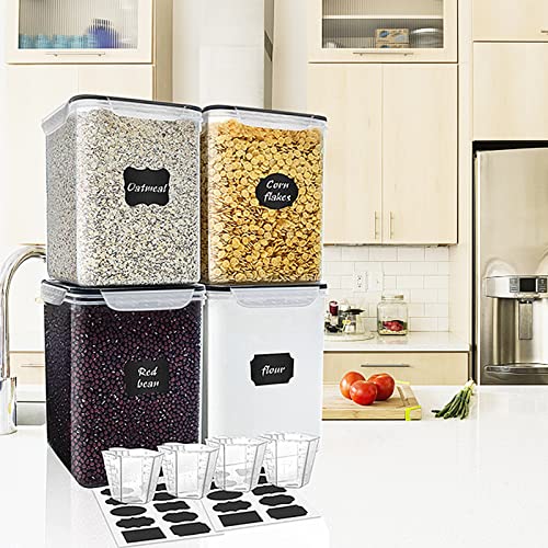 VERONES Large Tall Airtight Food Storage Containers, 10 PACK Plastic Airtight Kitchen & Pantry Organization, Ideal for Flour & Sugar - BPA-Free Plastic Canisters with Labels