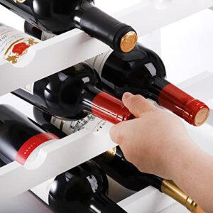 TOPZEA 16-Bottle Wine Rack Countertop, 4 Tier Freestanding Wood Wine Bottle Storage Shelf, Stackable Wine Bottle Holder Display Stand for Pantry, Cabinet, Floor, Bar, Kitchen