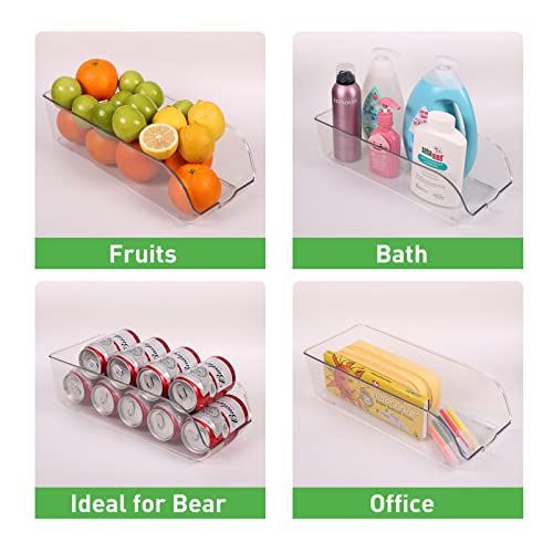 Joyswaet Refrigerator Organizer Bins Soda Can 0rganizer for Refrigerator Clear Refrigerator Organizer Bins Drink Holder Storage & Dispenser Bin for Pantry Fridge Freezer Cabinets Cupboard Kitchen