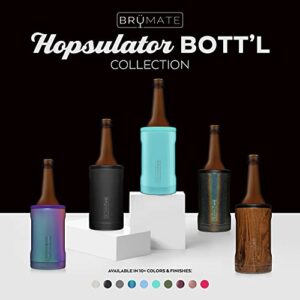 BrüMate Hopsulator Bott'l Insulated Bottle Cooler for Standard 12oz Glass Bottles | Glass Bottle Coozie Insulated Stainless Steel Drink Holder for Beer and Soda (Matte Black)