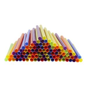 [200 Pack] Jumbo Smoothie Straws - 8.5" High Assorted Colors Milkshake Straws