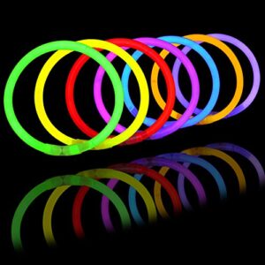 JOYIN 144 Pcs Glow Sticks Bulk 8" Glowsticks, Glow Stick Bracelets Necklaces, Glow in the Dark Neon Party Supplies, Easter, Christmas, Halloween Party Supplies Pack, Football Party Supplies