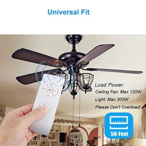 Universal Ceiling Fan Remote Control Kit, 3-in-1 Ceiling Fan Light Timing & Speed Remote, for Hunter/Harbor Breeze/Westinghouse/Honeywell/Other Ceiling Fan lamp