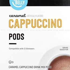 Amazon Brand - Happy Belly Cappuccino Coffee Pods Compatible with 2.0 K-Cup Brewers, Caramel Flavored, 24 Count