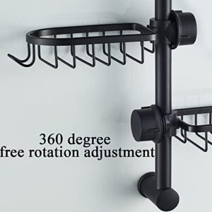 WINGSIGHT Kitchen Faucet Sponge Holder Sink Caddy Organizer Over Faucet Hanging Faucet Drain Rack for Sink Organizer (Black-Normal)