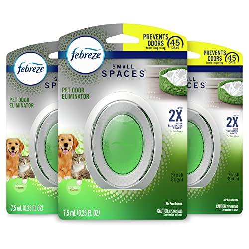 Febreze SMALL SPACES Pet Odor Fighter Air Freshener, Fresh, 3 count