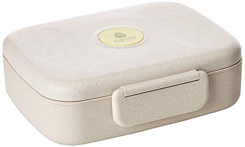 Eco-Life Home Design Bento Box - Eco Friendly, Leakproof Bento Lunch Box. Five Compartment, Wheat Fiber Bento Box for Kids and Adults. Microwave and Freezer Friendly Edo Box