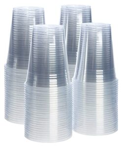 comfy package [100 pack – 16 oz.] crystal clear pet plastic cups