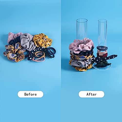 ByKen Jewelry 2PCS Acrylic Scrunchie Holder Organizer?Hair Ties Display stand,Organizer for Bracelets Bangle Watchs