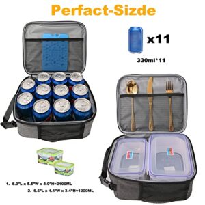 Lunch Bag For Women & Men, Reusable Insulated Cooler Lunch Bag,Durable Spacious And Easy To Clean Lunch Bag,Leakproof Portable Lunch Box With Pocket And Clip On Handle,For Office Work School (Black)