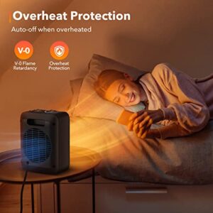 GiveBest Portable Ceramic Space Heater, 1500W/750W Electric Heater with Overheat and Tip Over Protection, Fan Mode,Adjustable Thermostat, Fast Heating Safe Small Heater for Office Room Desk Indoor Use