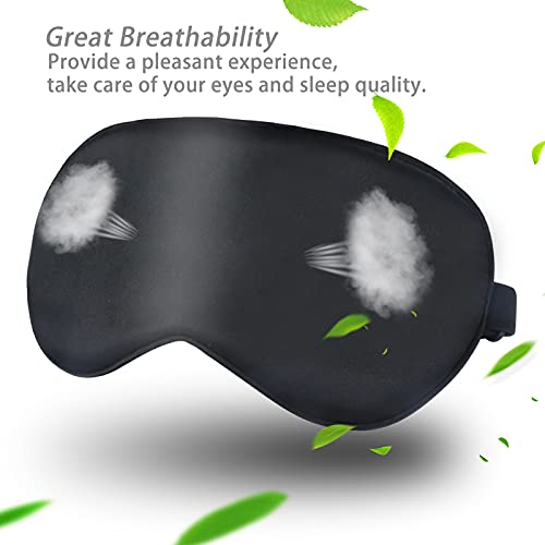 Sleep Mask, Super Soft Eye Masks with Adjustable Strap, Lightweight Comfortable Blindfold,Perfect Blocks Light for Men Women(1Black 1Gray 1Pink)