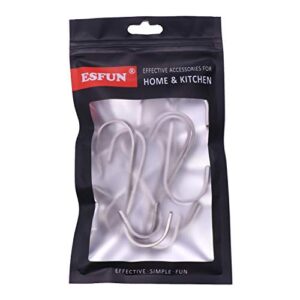 ESFUN 20 Pack Size Medium 3 inch Flat S Hooks Heavy Duty Solid 304 Stainless Steel S Shaped Hanging Hooks,Metal Kitchen Pot Pan Hangers Rack Hooks