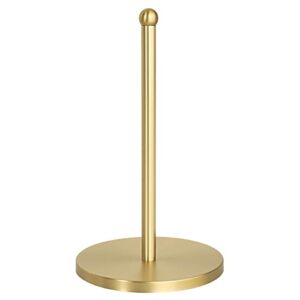 alise paper towel holder,standing paper towel roll holder for standard or mega rolls,paper towel stand for kitchen counter bathroom table,sus304 stainless steel brushed gold finish