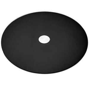 12 Inch Round Lazy Susan Turntable, Tempered Glass Rotating Tray, Serving Plate/Dining Table Top/Spices storage holder (Black)