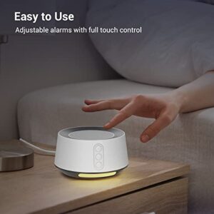 White Noise Machine, 14 Soothing Sounds and Warm Night Light for Sleeping, 5 Timers and Memory Feature Plug in Sound Machine for Baby, Adults,White