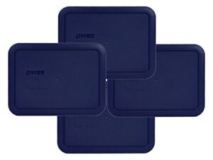 pyrex bundle – 4 items: 7210-pc 3-cup blue plastic food storage lids