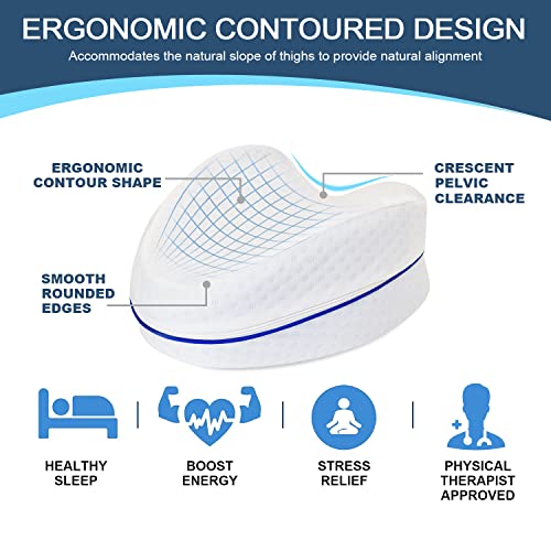 GLORSIGN Knee & Leg Pillows Foam Support Pillow for Sleeping for Back Pain,Leg Pillow for Sleeping On Side, Memory Foam Cushion Knee Support Pillows ,Pregnancy Pillow Removable and Washable Cover