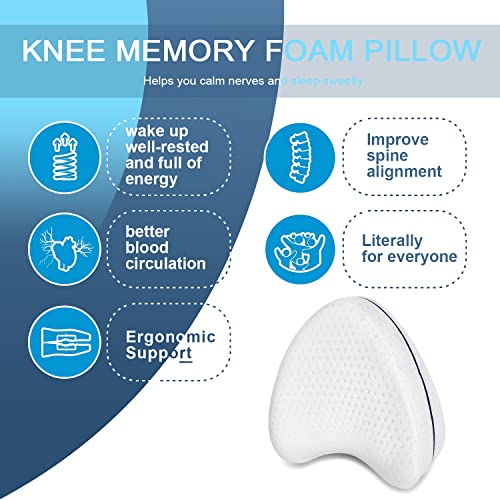 GLORSIGN Knee & Leg Pillows Foam Support Pillow for Sleeping for Back Pain,Leg Pillow for Sleeping On Side, Memory Foam Cushion Knee Support Pillows ,Pregnancy Pillow Removable and Washable Cover