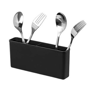 ipegtop cutlery utensil silverware drying rack basket holder with hooks – flatware storage solution for kitchen dish drainer dish drying rack, black