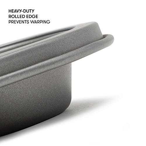 Cooking Light Heavy Duty Nonstick Bakeware Carbon Steel Mini Muffin Pan with Quick Release Coating, Manufactured without PFOA, Dishwasher Safe, Oven Safe, 24-Cup, Gray