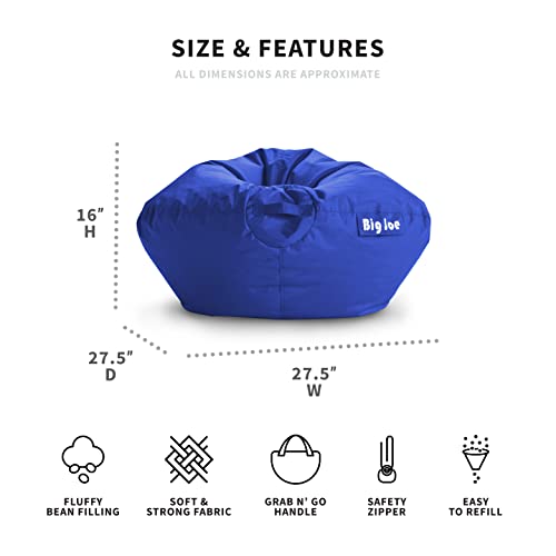 Big Joe Classic Bean Bag Chair, Sapphire Smartmax, 2ft Round