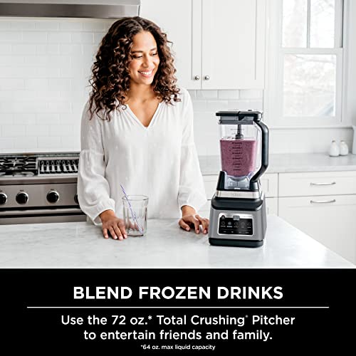 Ninja BN801 Professional Plus Kitchen System, 1400 WP, 5 Functions for Smoothies, Chopping, Dough & More with Auto IQ, 72-oz.* Blender Pitcher, 64-oz. Processor Bowl, (2) 24-oz. To-Go Cups, Grey