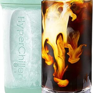 HyperChiller HC2M Patented Iced Coffee/Beverage Cooler, NEW, IMPROVED,STRONGER AND MORE DURABLE! Ready in One Minute, Reusable for Iced Tea, Wine, Spirits, Alcohol, Juice, 12.5 Oz, Mint Blue