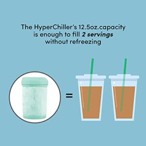 HyperChiller HC2M Patented Iced Coffee/Beverage Cooler, NEW, IMPROVED,STRONGER AND MORE DURABLE! Ready in One Minute, Reusable for Iced Tea, Wine, Spirits, Alcohol, Juice, 12.5 Oz, Mint Blue