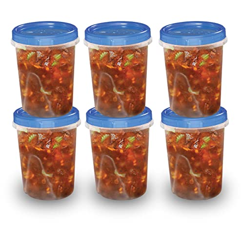 Ziploc Twist N Loc Food Storage Meal Prep Containers Reusable for Kitchen Organization, Dishwasher Safe, Medium Round, 6 Count