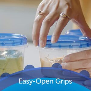 Ziploc Twist N Loc Food Storage Meal Prep Containers Reusable for Kitchen Organization, Dishwasher Safe, Medium Round, 6 Count