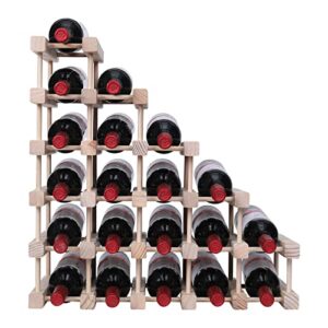 fdhuijia wine rack small countertop cabinet stackable storage wooden freestanding floor wine holder (20 bottles)