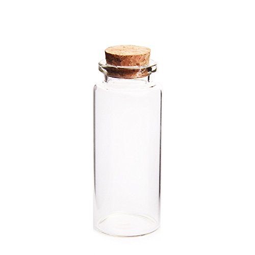 Danmu 30ml 1.18" x 2.75" Mini Glass Bottles, Jars with Wood Cork Stoppers, Tiny Glass Jars, Wishing Bottles, Message Bottle for Wedding Favors, Halloween Decorations, Baby Shower Favors(12Pcs)