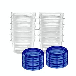 Elegant Disposables Twist Top Containers Small Food Storage Containers Blue Screw on Lid Reusable Stackable Leakproof Airtight, Pack of 10- 4 oz Containers