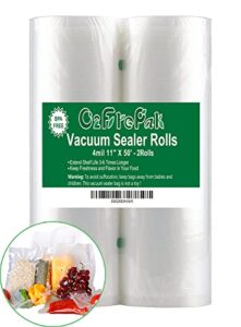 o2frepak 2pack 11″x50′ rolls 4mil vacuum sealer bags rolls with bpa free,heavy duty vacuum sealer storage bags rolls ,cut to size roll,great for sous vide (total 100 feet)
