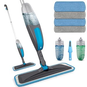 spray mops for floor cleaning – bpawa microfiber spray floor mop flat dust mop for hardwood laminate tile wood kitchen floors, dry wet mop with sprayer 2 x 550ml bottles and 4 x reusable washable pads