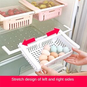 Adjustable Drawer for Fridge Kitchen Organizer Adjustable Kitchen Refrigerator Storage Rack Fridge Freezer Shelf Holder Pull-Out Drawer Space