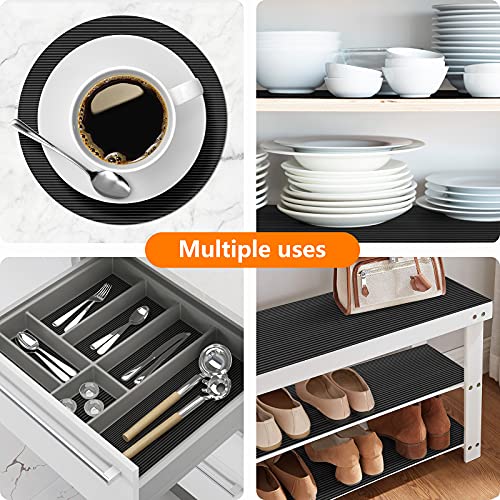 Shelf Liners for Kitchen Cabinets Non Adhesive Drawer Liner EVA Material Cupboard Mat Refrigerator Mats Washable Fridge Liner for Cabinet, Storage and Desks 11.8 x 59 Inches