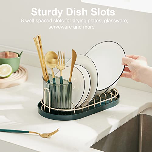 HAFUU Small Dish Drainers for Inside Sink, In Sink Mini Dish Drying Rack with Drainboard for Kitchen Counter