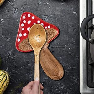 Spoon Rest Spoon Holder For Stove Top Cute Mushroom Spoon Rest For Kitchen Counter Ceramic Spatula Holder Utensil Rest